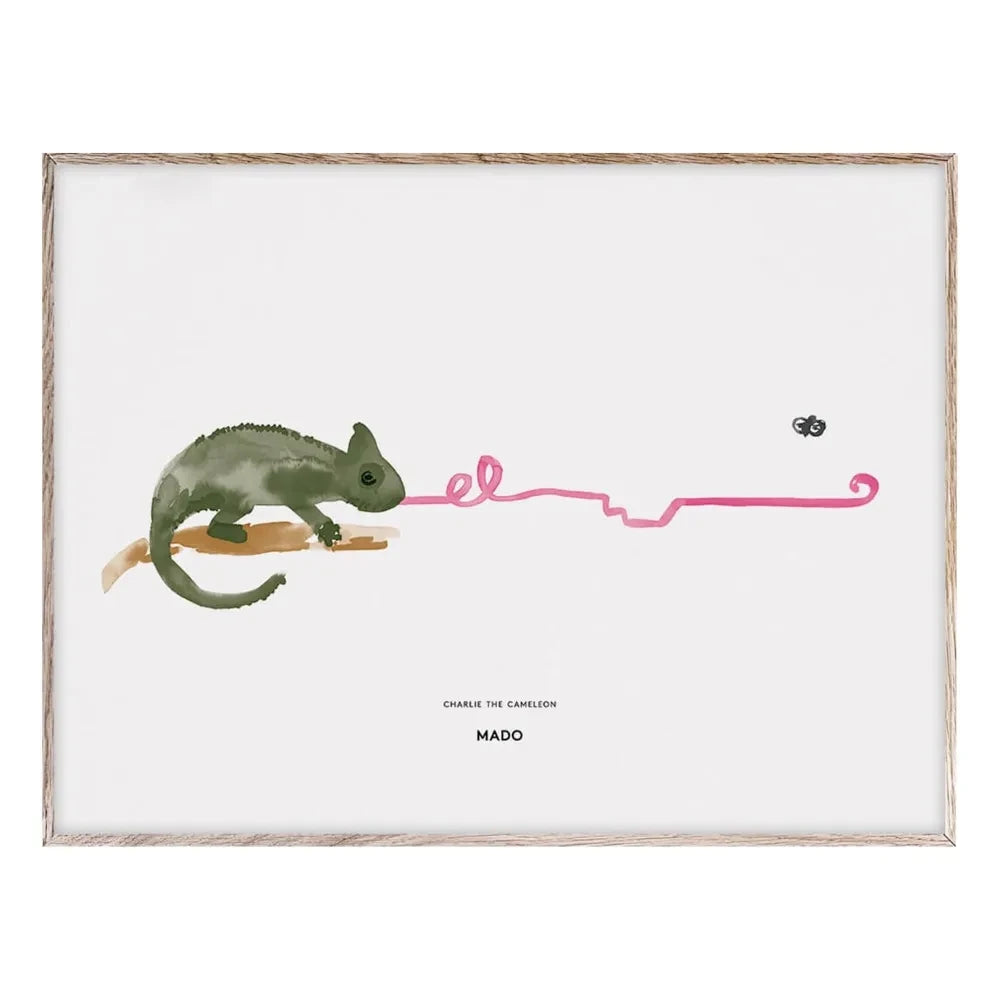 Mado - Charlie the Chameleon Poster 40x30 cm