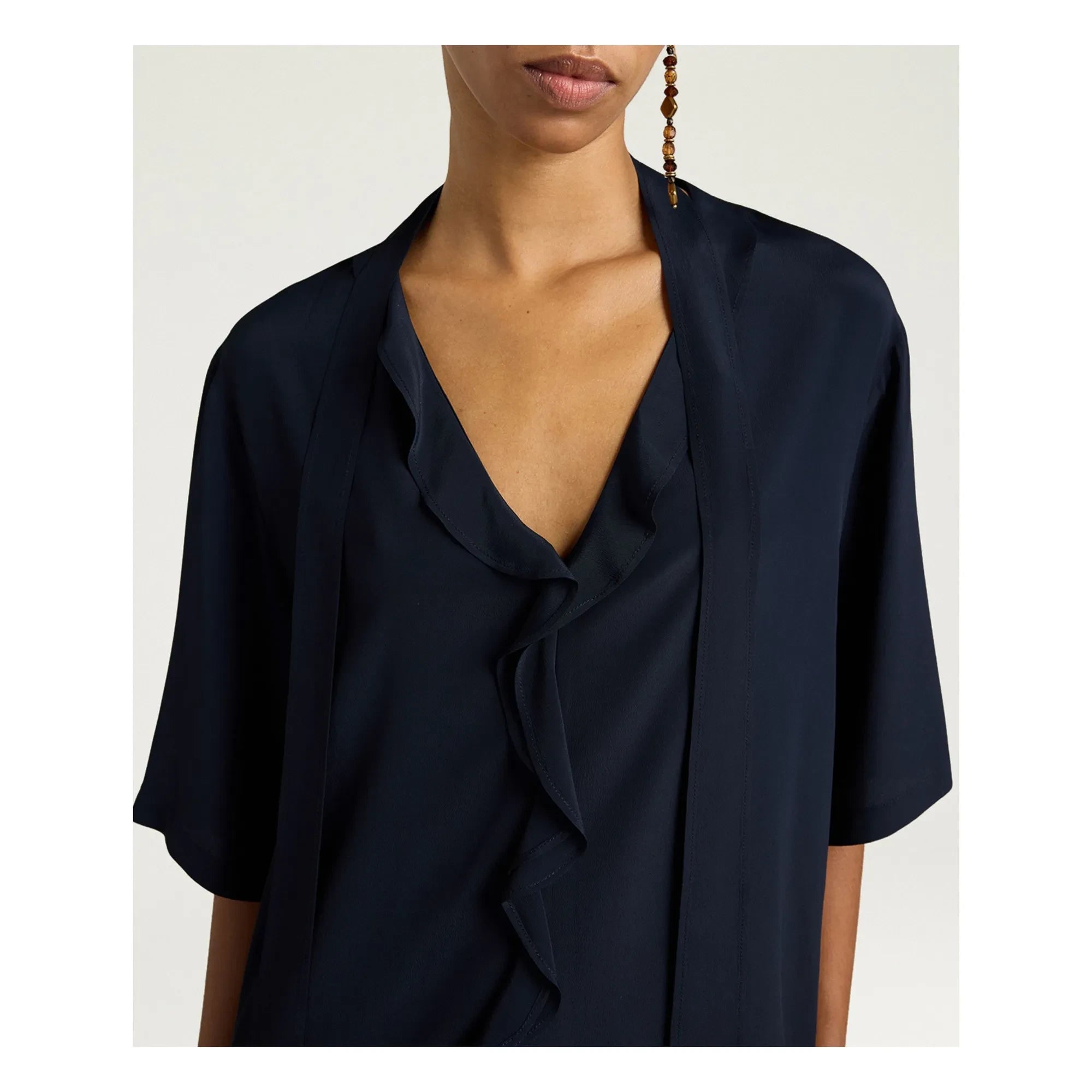 Momoni - Salvia short sleeve blouse | Navy Blue