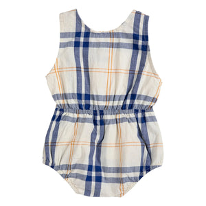 Bobo Choses - Tartan organik pamuk tulum | Ecru