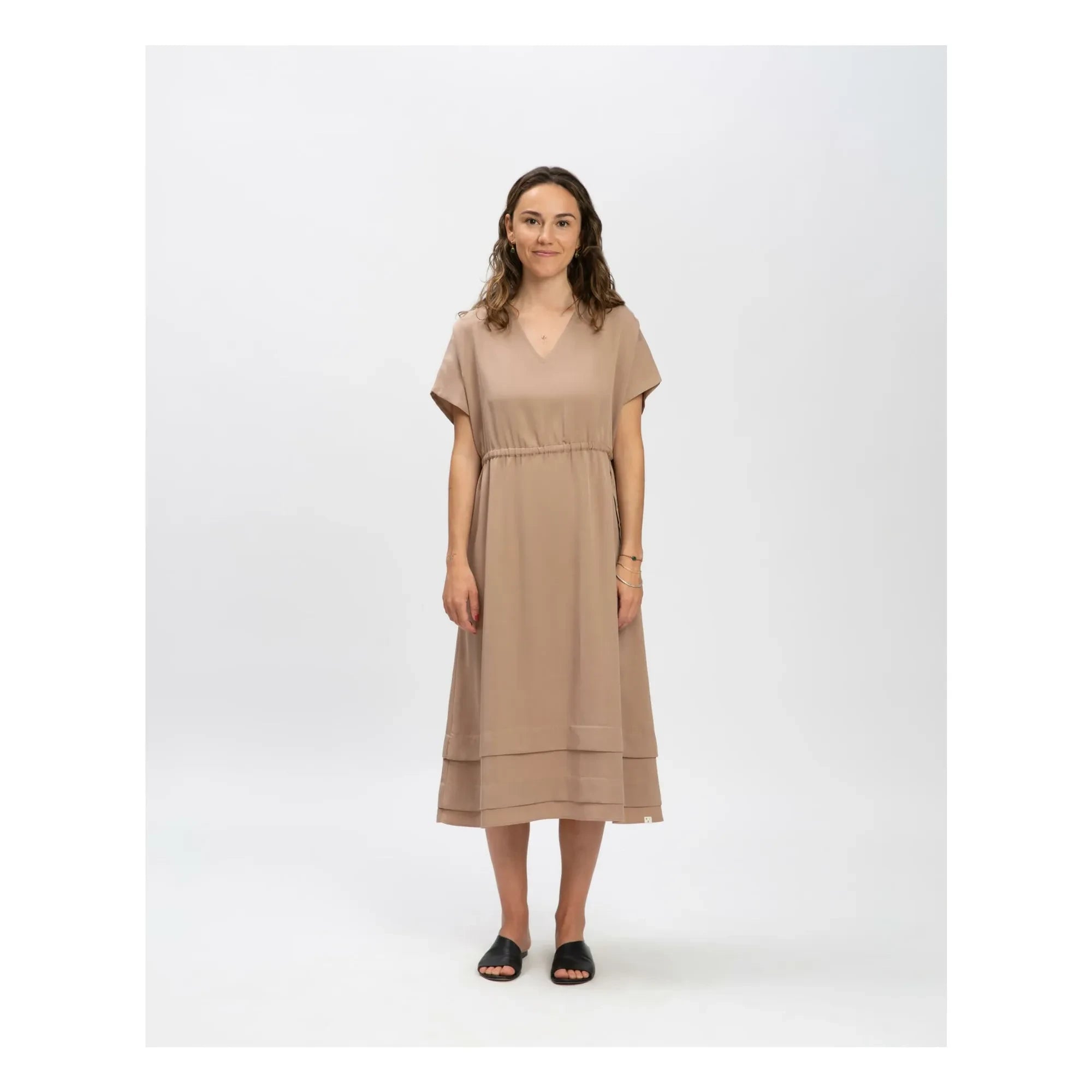 Matona - Tencel elbise | Açık kahverengi