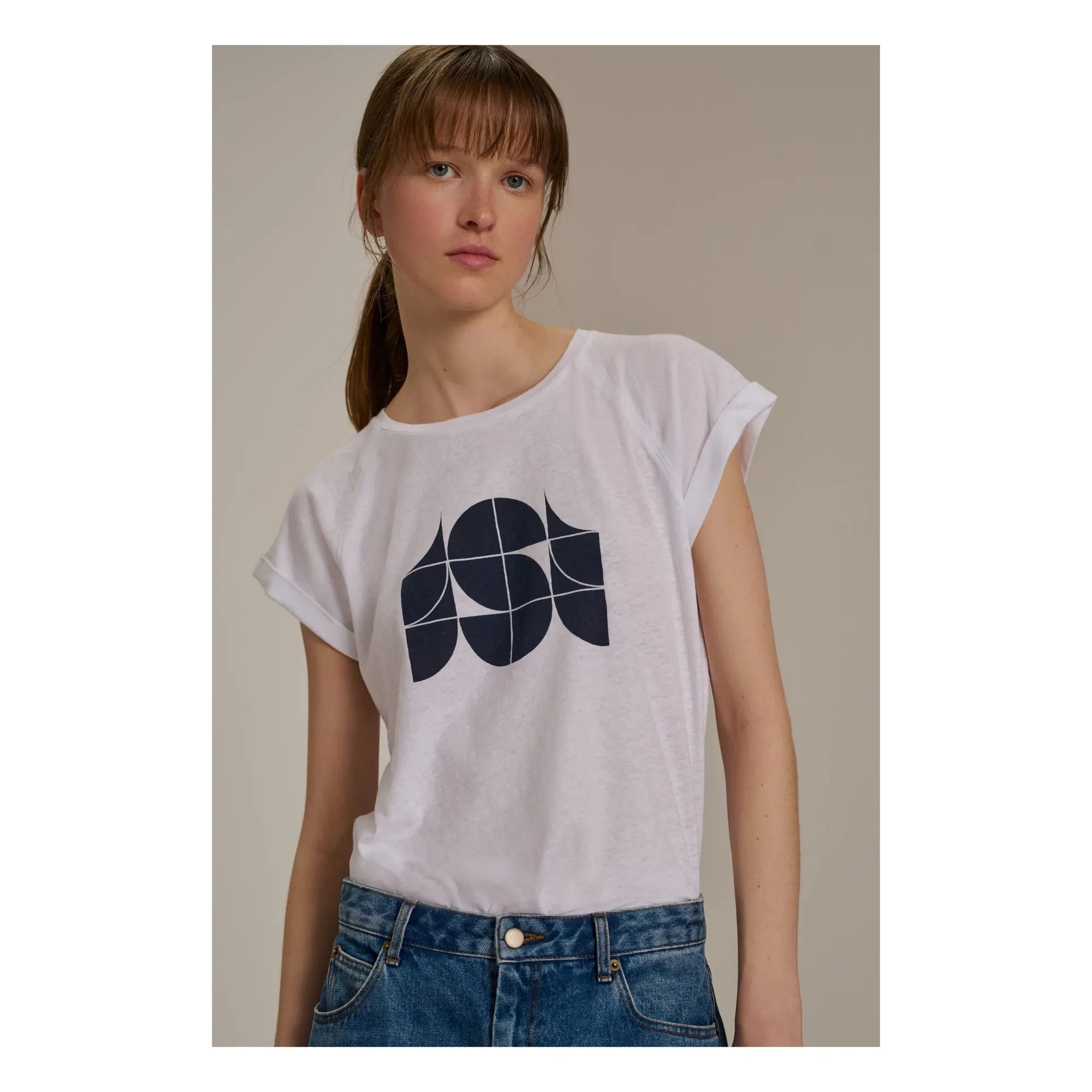 Soeur - Valentina Organic Cotton and Linen T-shirt | White