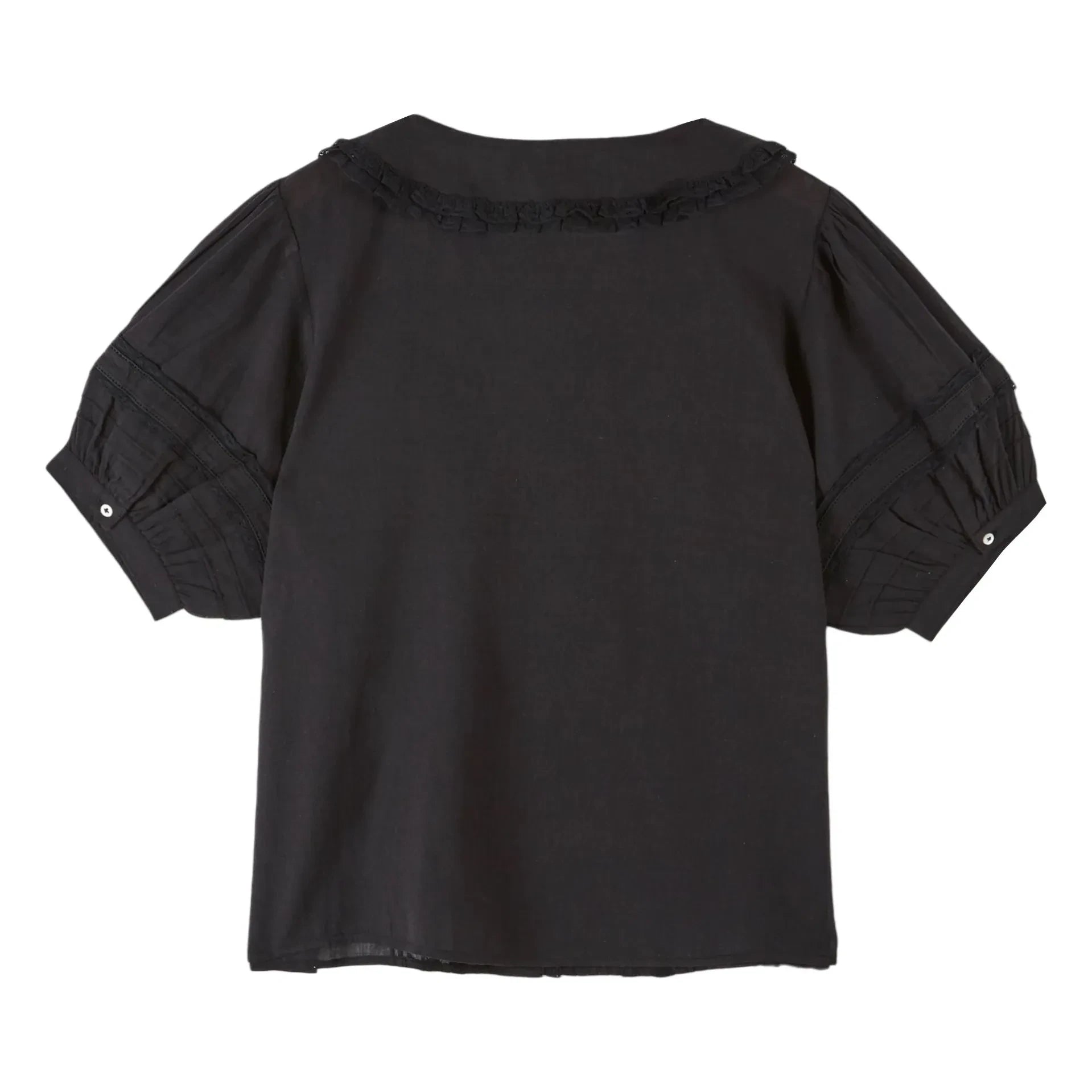 Emile et Ida - Vintage Dantel Pamuk Bluz | Siyah