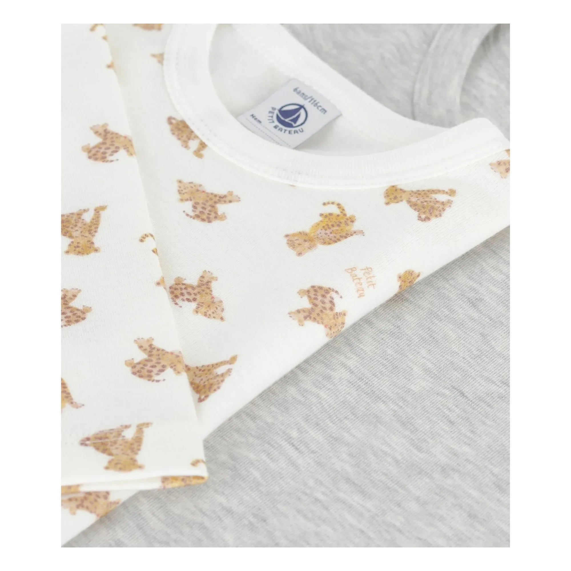 Petit Bateau - 2-piece Cheetah T-shirt Set | White