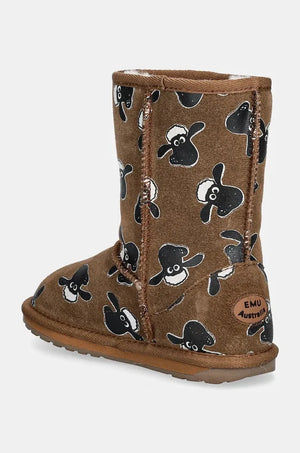 Emu Australia Shaun The Sheep Print Çocuk Süet Kar Botları