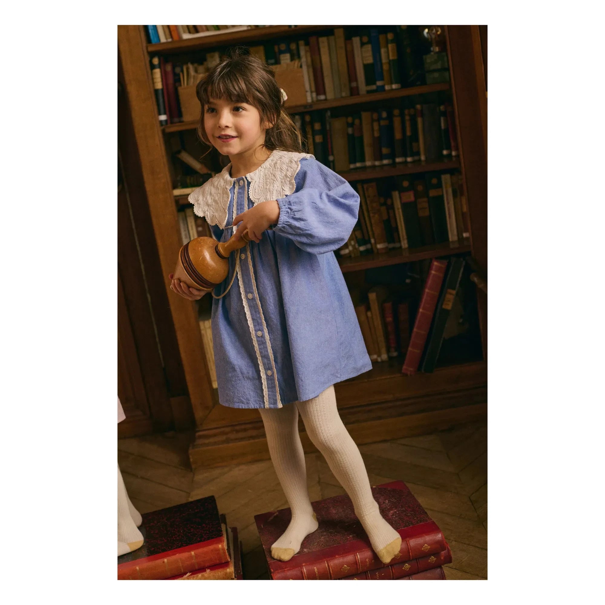 Louise Misha - Hyacinte Bio-Baumwollkleid | Denimblau