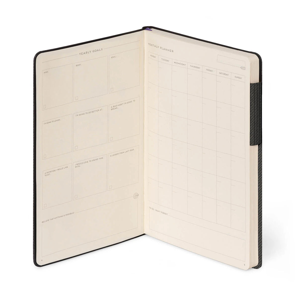Legami - Lined Notebook, Monochrome Soft Cover - Deep Graphite - My Notebook