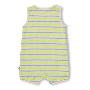 Molo - Gestreifter Fu Playsuit aus Bio-Baumwolle | Ecru