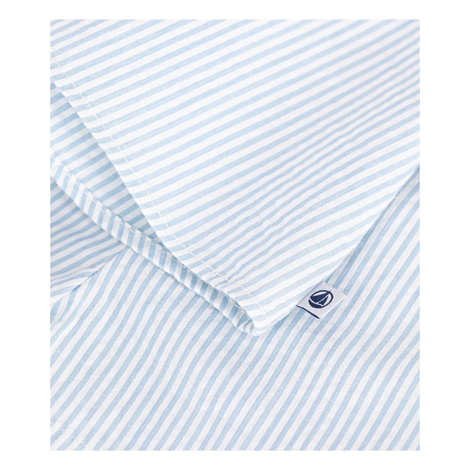 Petit Bateau - Seersucker organik pamuk bluz ve şort seti | Beyaz