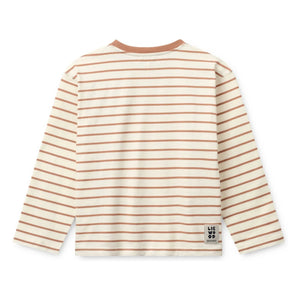 Liewood - Tyler Striped Heart Organic Cotton T-Shirt | Peach