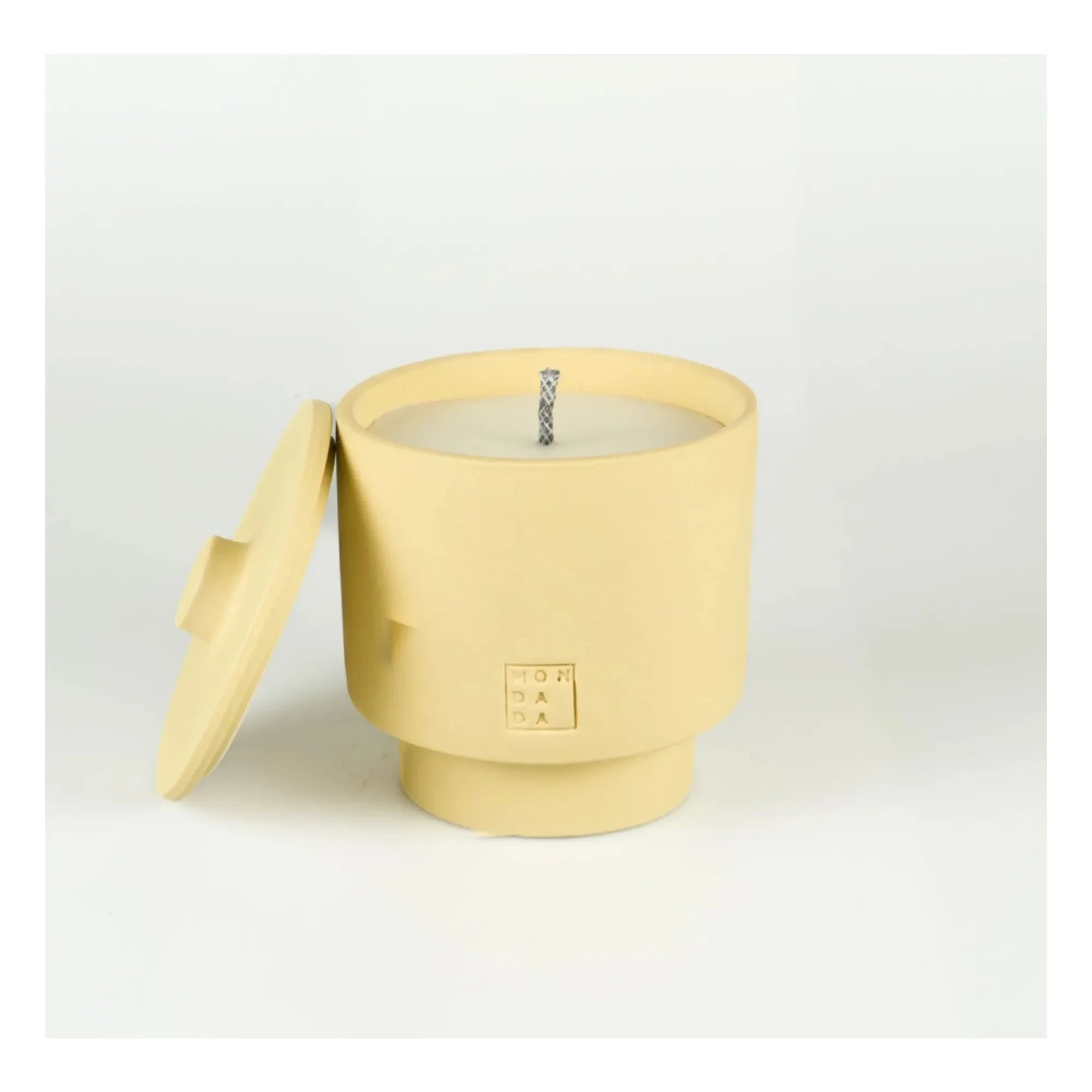 Mon Dada - Outdoor Candle with Lid, Neutral Scent June Sahara One | Pale Yellow