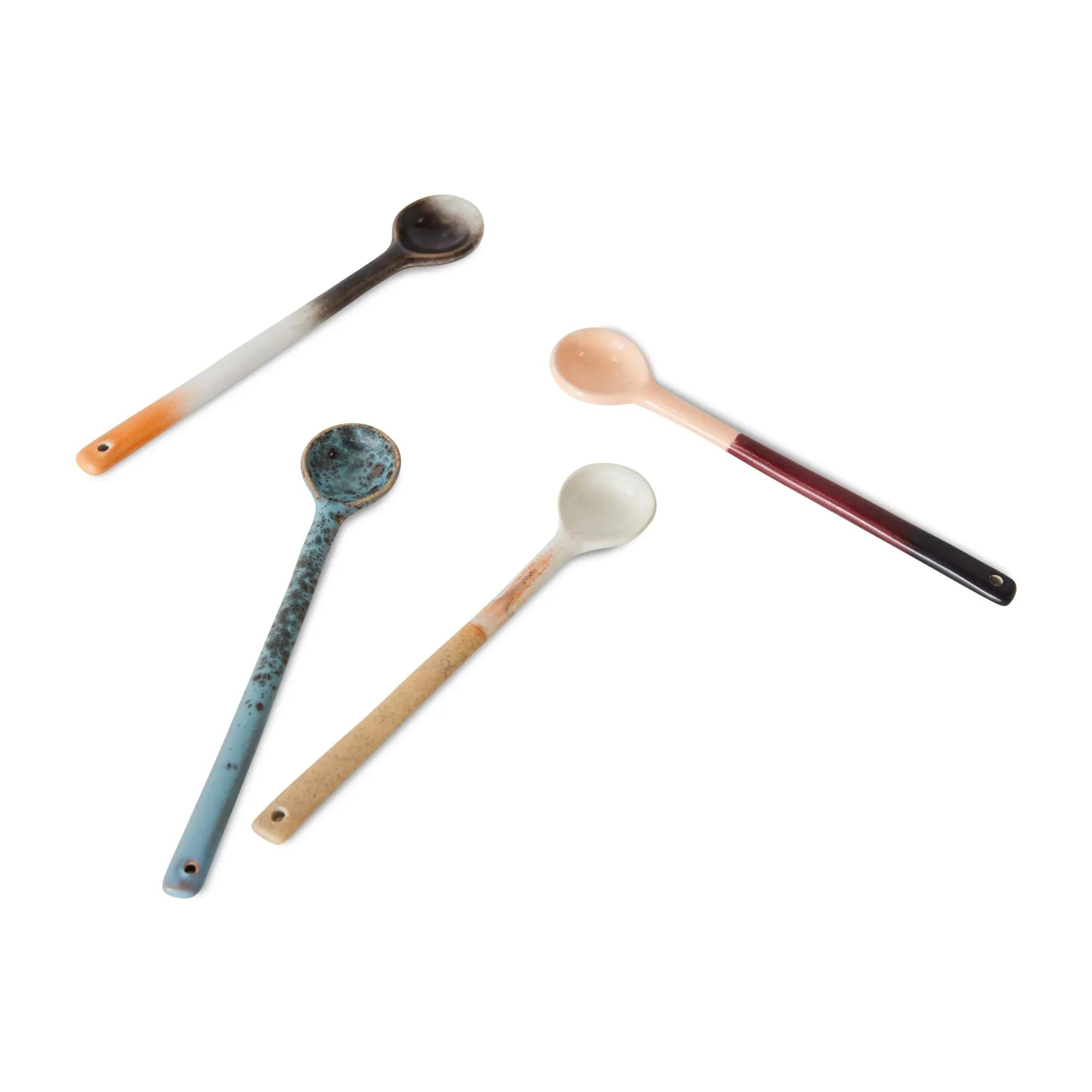 HKliving - Taş çömlek kaşıklar - 4'lü set
