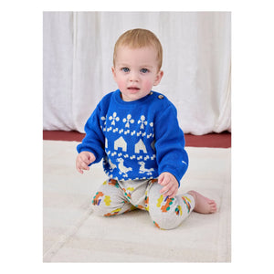 Bobo Choses - Bauernhaus Strickpullover aus Bio-Baumwolle | Blau