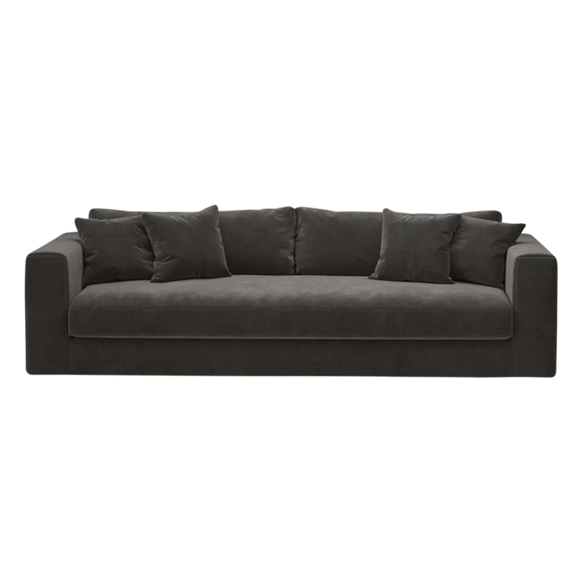 Panac Edition - Bellechasse Velvet Brushed 3-Seater Sofa - 240 cm | Charcoal Gray
