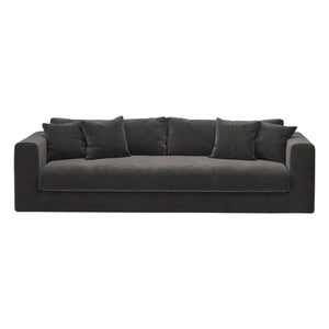 Panac Edition - Bellechasse Velvet Brushed 3-Seater Sofa - 240 cm | Charcoal Gray