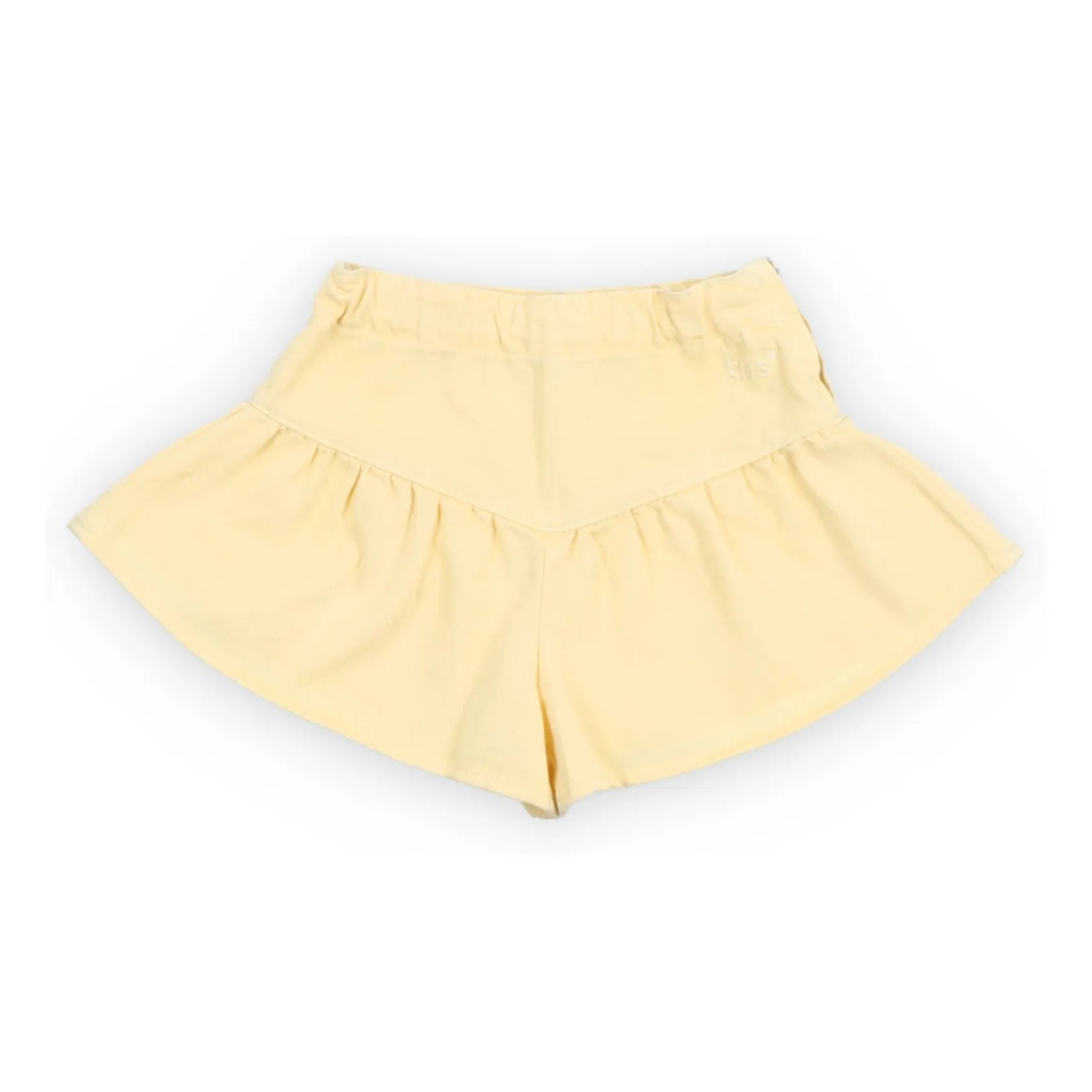 the new society - Bellis Denim Fırfırlı Şort | Soluk sarı