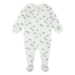 Petit Lem - Balık ayaklı pijama Nervürlü Organik Pamuk | Bej