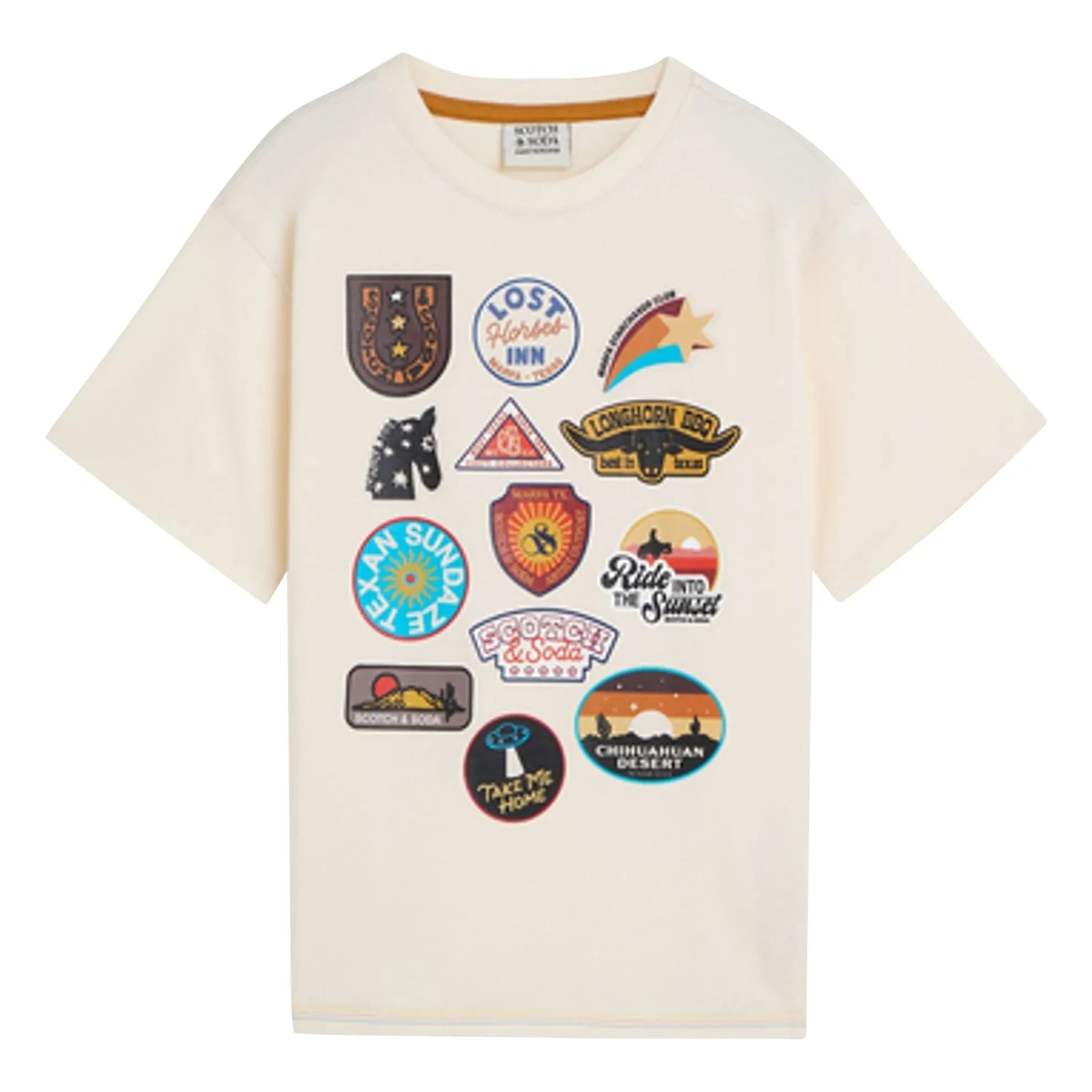 Scotch & Soda - Organik pamuklu T-shirt | Ekru