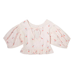 Tocoto Vintage - 3/4 Kollu Bluz Cerises | Açık Pembe