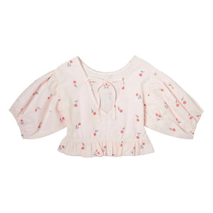 Tocoto Vintage - 3/4 Kollu Bluz Cerises | Açık Pembe