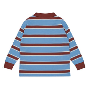 Main Story - Striped Organic Cotton Athletic T-Shirt | Blue