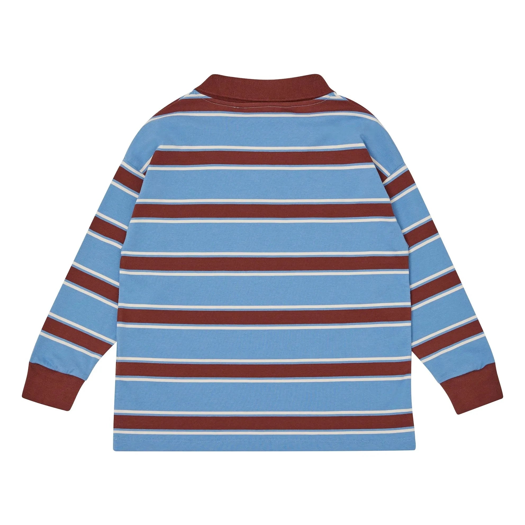 Main Story - Striped Organic Cotton Athletic T-Shirt | Blue