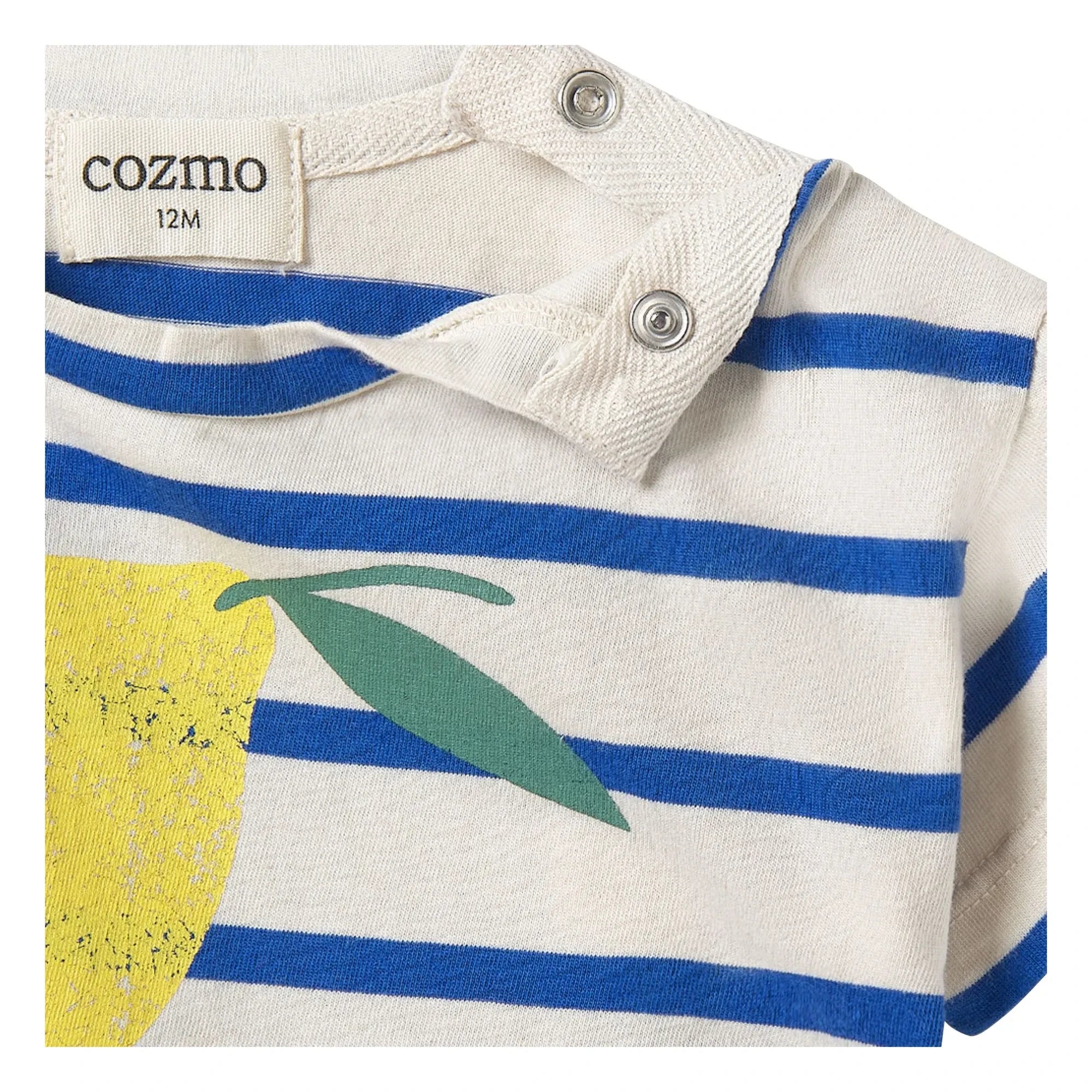 Cozmo – Aran gestreiftes T-Shirt aus Bio-Baumwolle | Weiß
