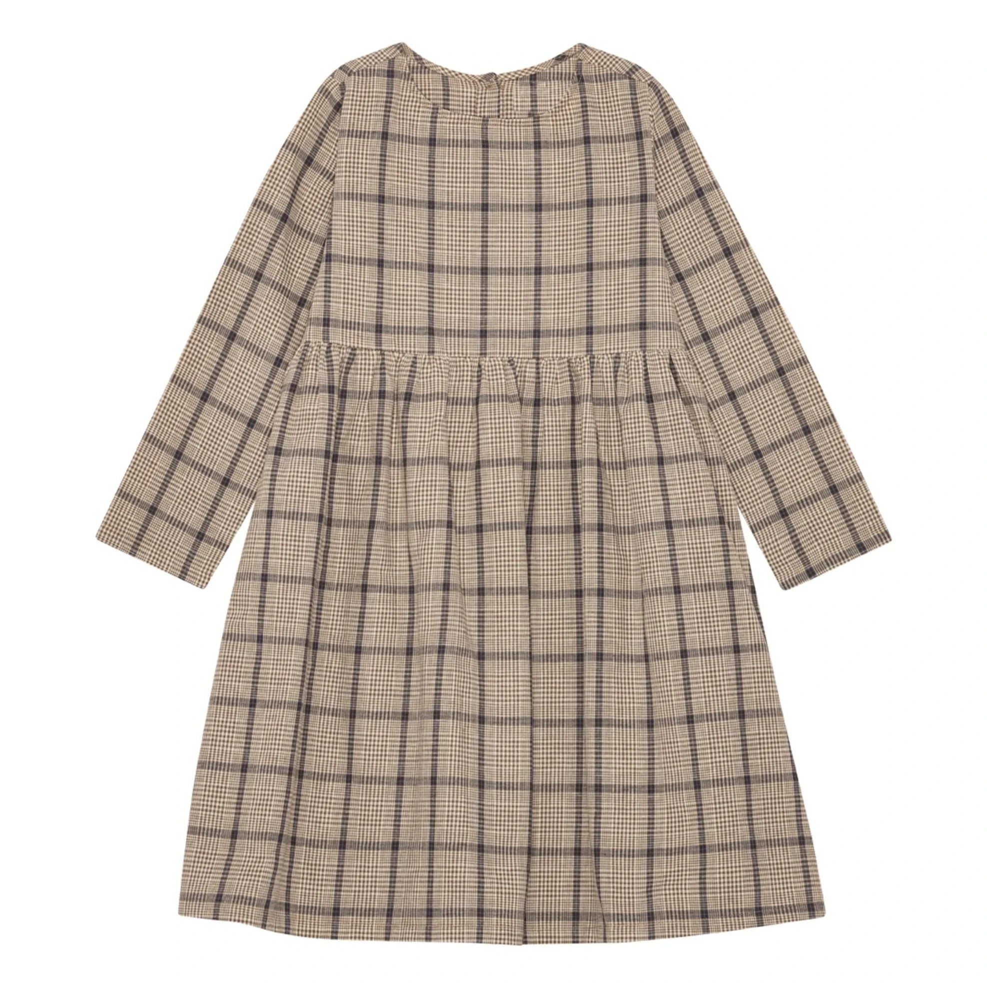 brunobruno nation - Vita Kleid Leinen und Bio-Baumwolle Karos | Braun