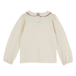 Emile et Ida - Organic Cotton Collared T-Shirt | Ecru