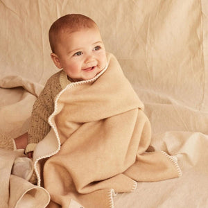 BINIBAMBA Merino Blanket - Camel + Milk-Blankets-Camel + Milk-One Size | Natural Baby Shower