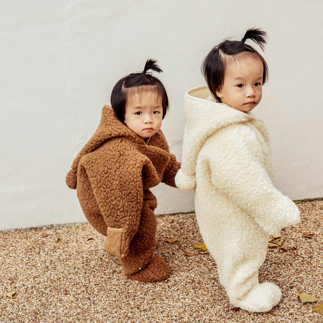 BINIBAMBA Merino Sheepskin Snugglesuit - Milk-Snugglesuits-Milk-0-6m | Natural Baby Shower