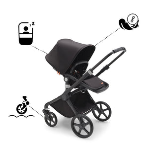 Outlet - Bugaboo Fox Cub Complete Pushchair - Midnight Black-Strollers-Midnight Black- | Natural Baby Shower