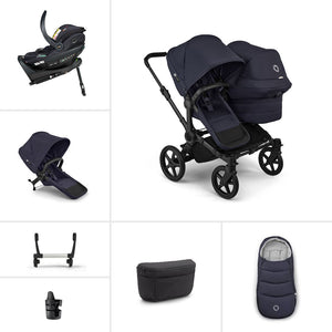 Bugaboo Donkey 6 Double Ultimate Go Beyond 2 Newborn Bundle-Travel Systems-Deep Indigo- | Natural Baby Shower