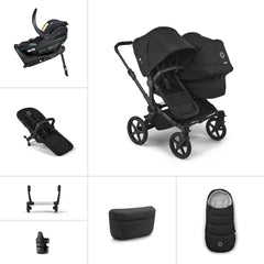 Bugaboo Donkey 6 Double Ultimate Go Beyond 2 Newborn Bundle-Travel Systems-Heritage Black- | Natural Baby Shower
