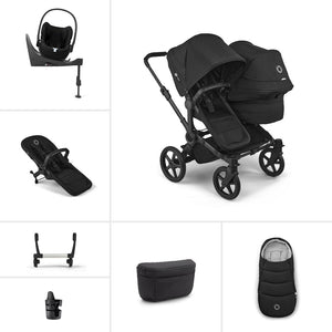 Bugaboo Donkey 6 Double Ultimate Cloud T Newborn Bundle-Travel Systems-Heritage Black- | Natural Baby Shower