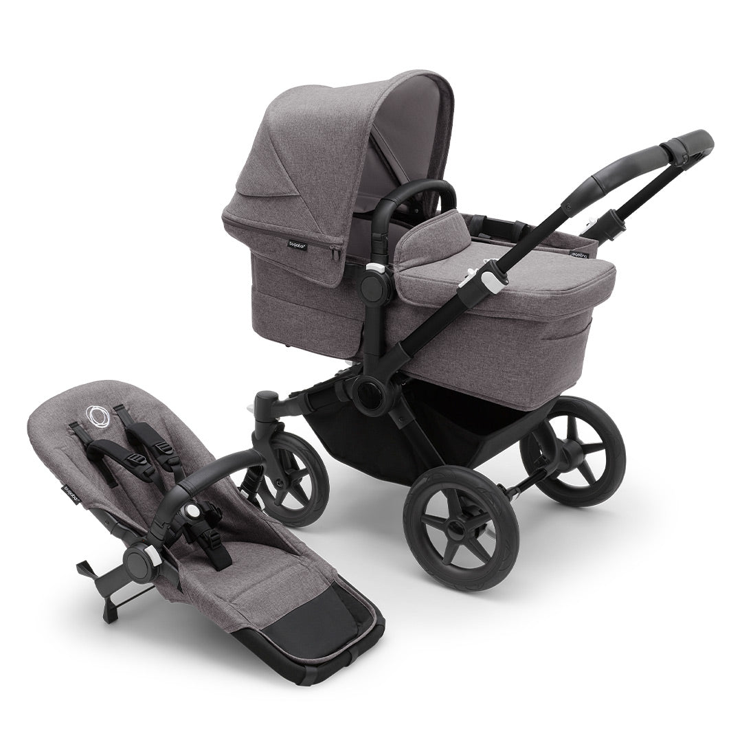 Bugaboo Donkey 5 Mono Pushchair-Strollers-Black/Grey Melange/Grey- | Natural Baby Shower