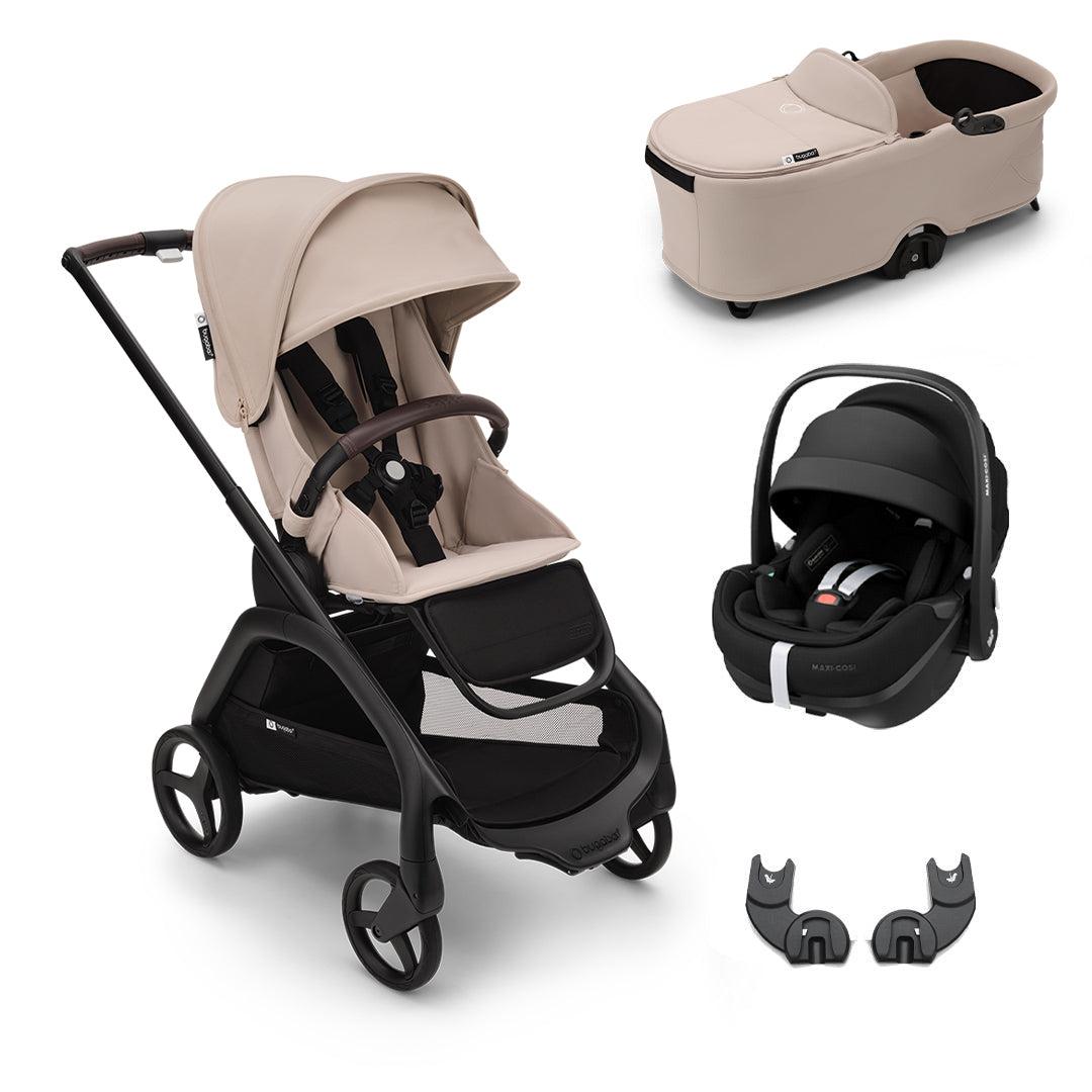 Bugaboo Dragonfly + Pebble 360/360 Pro Travel System - Desert Taupe-Travel Systems-Pebble Pro Car Seat-With Carrycot | Natural Baby Shower