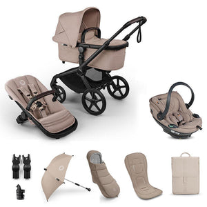 Bugaboo Fox 5 Renew Ultimate + BeSafe Go Beyond Travel System-Travel Systems-Desert Taupe-No Base | Natural Baby Shower