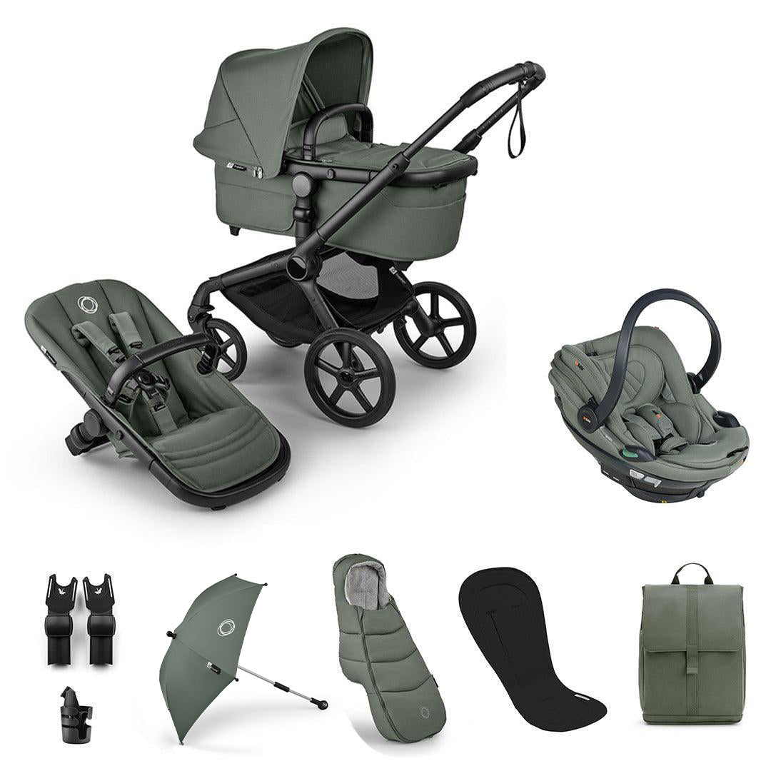 Bugaboo Fox 5 Renew Ultimate + BeSafe Go Beyond Travel System-Travel Systems-Forest Green-No Base | Natural Baby Shower