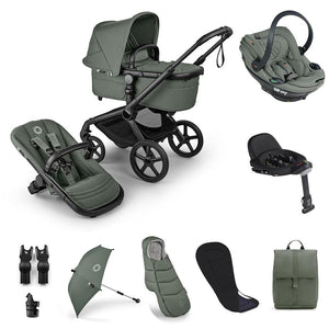 Bugaboo Fox 5 Renew Ultimate + BeSafe Go Beyond Travel System-Travel Systems-Forest Green-With Base | Natural Baby Shower