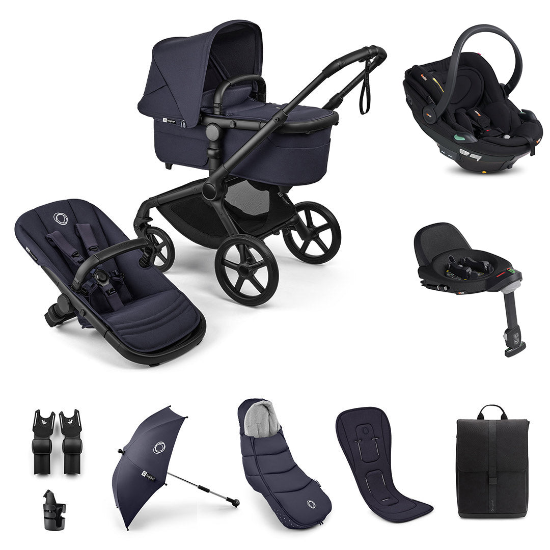 Bugaboo Fox 5 Renew Ultimate + BeSafe Go Beyond Travel System-Travel Systems-Deep Indigo-No Base | Natural Baby Shower