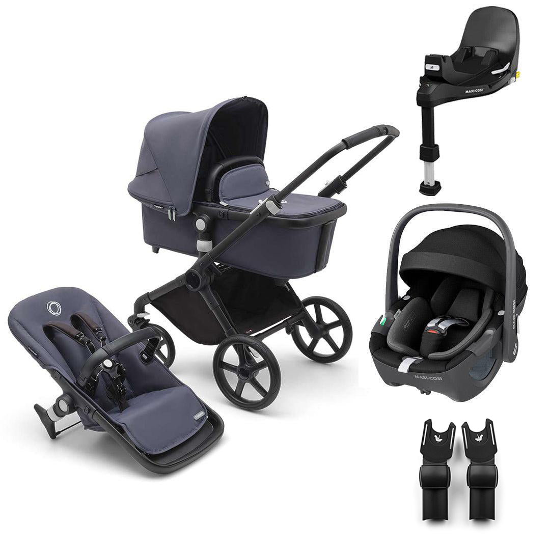 Bugaboo Fox Cub + Pebble 360/360 Pro 2 Travel System-Travel Systems-Stormy Blue-Pebble 360 | Natural Baby Shower