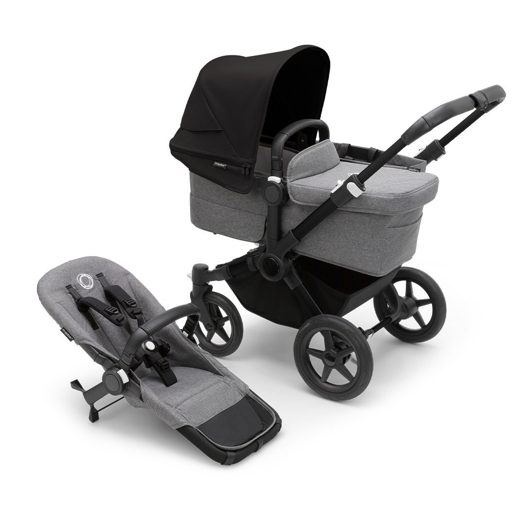 Bugaboo Donkey 5 Mono Pushchair-Strollers-Black/Grey Melange/Midnight Black- | Natural Baby Shower