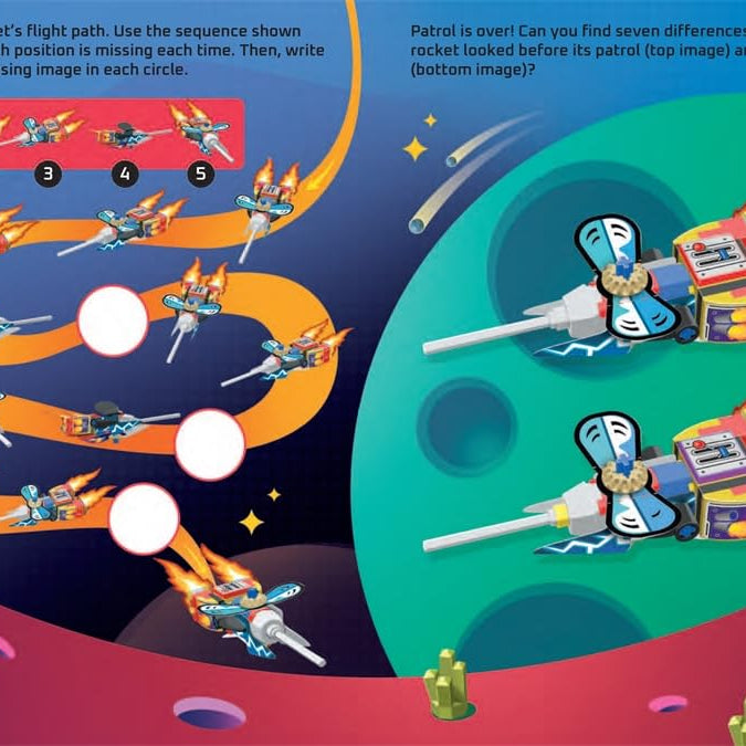 巴斯特图书 - 乐高搭建与粘贴人物玩具英语活动与故事书