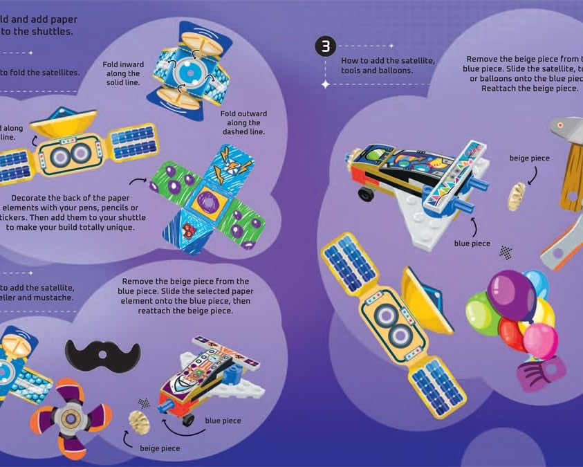 Buster Books - Lego İnşa Et ve Yapıştır Figür Oyuncaklı İngilizce Aktivite ve Hikaye Kitabı