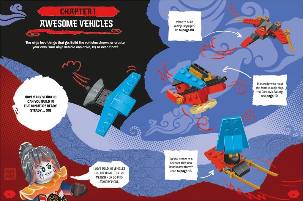 Buster Books - Libro de actividades e historias en inglés con figura de Lego Ninjago