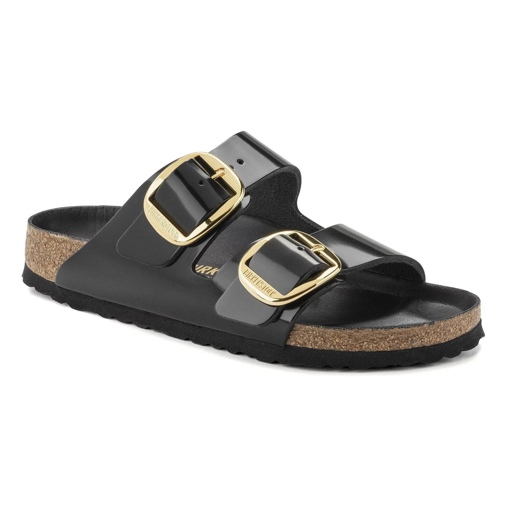 BIRKENSTOCK - Arizona Big Buckle Lackleder Sandale | Schwarz