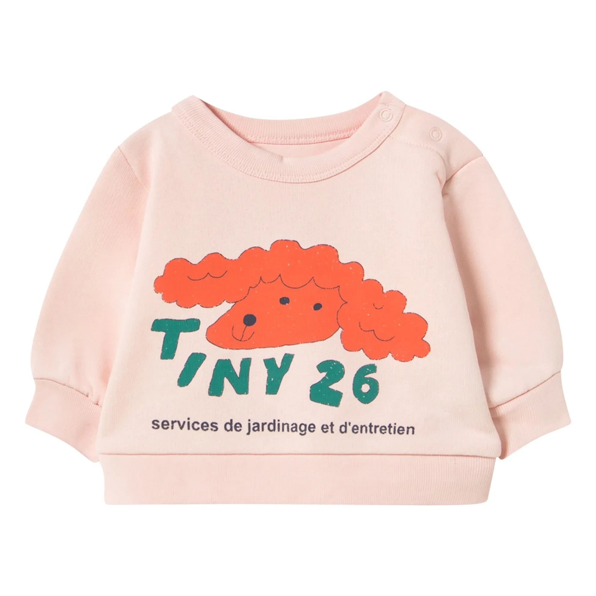 Tinycottons - Sweat Dog Tiny 26 Organik Pamuklu Bebek | Soluk Pembe