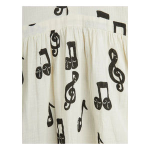 Mini Rodini - Dress Notes Organic Cotton Gauze | White