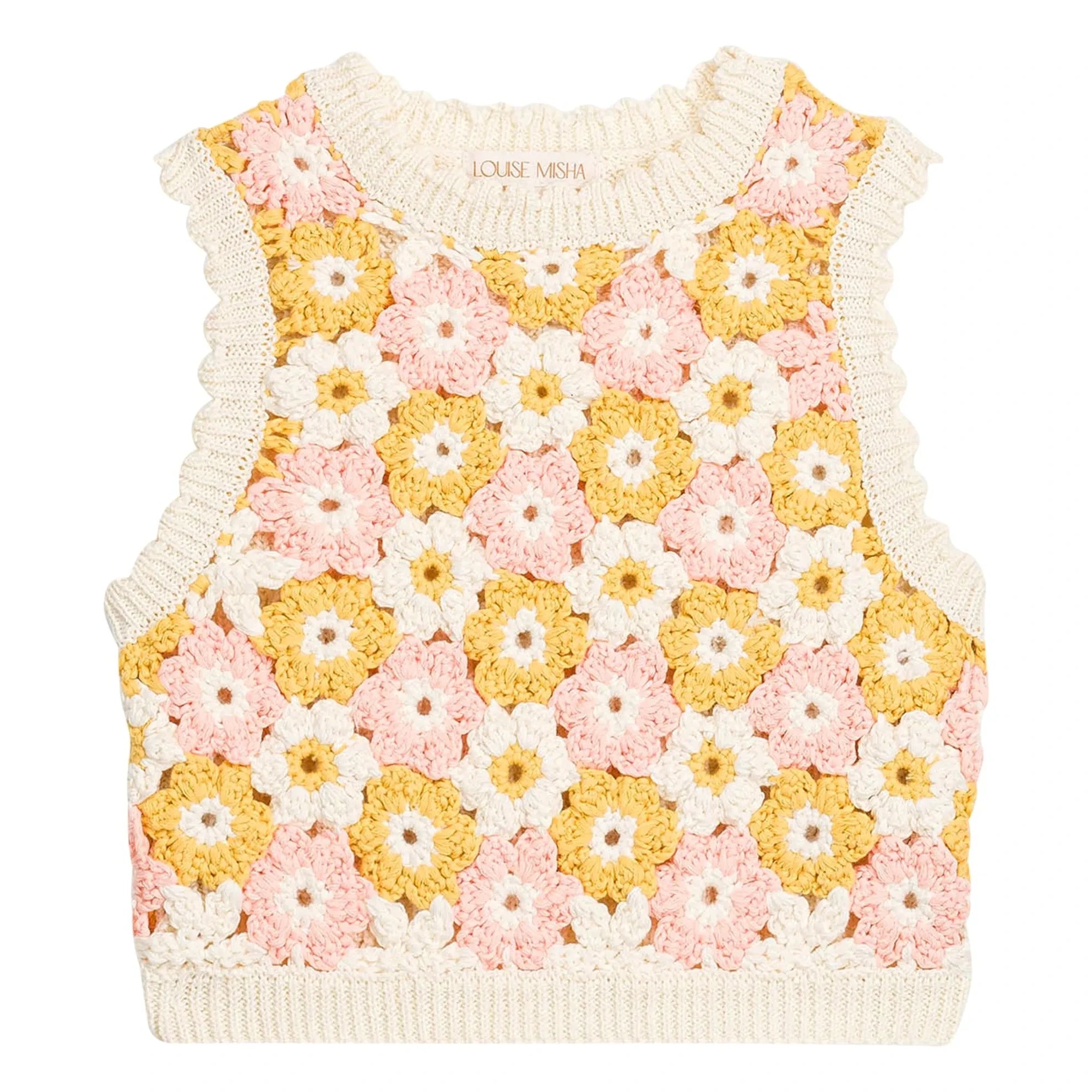 Louise Misha - Top Brodé Rynia Maille | Krem