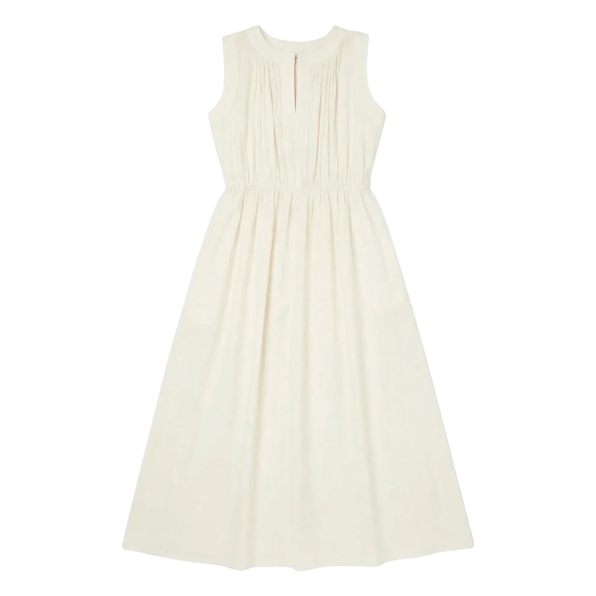 BELLEPIECE - Rosa Baumwoll-Musselin-Kleid | Ecru